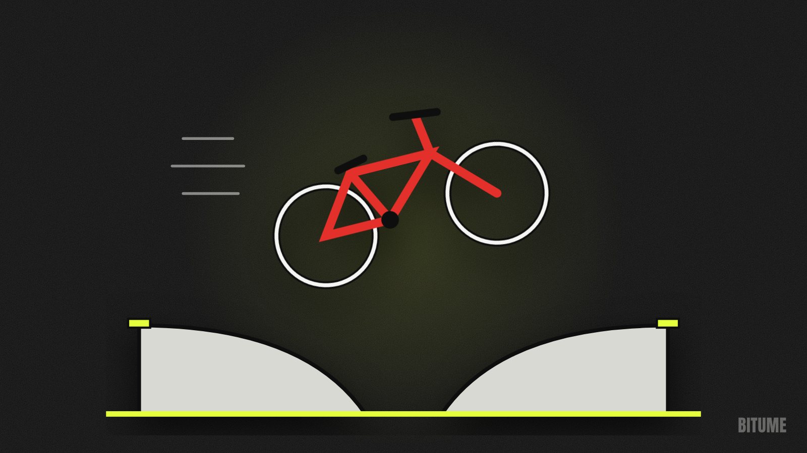 Illustration d'un BMX en l'air au-dessus de deux rampes